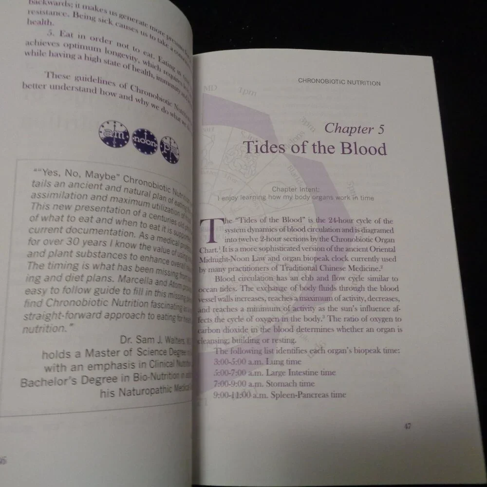 BOOK, YES NO MAYBE CHRONOBIOTIC NUTRITION BY HARTING AND BERGSTROM 2010 2004
